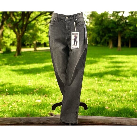 Indigo Rising Womens High Rise Slim Straight Denim Jeans Jr Size 13/31  Black - Picture 2 of 16